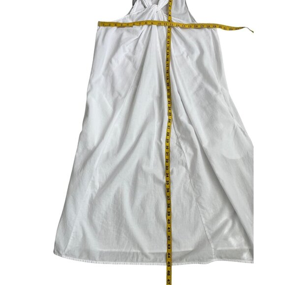 ✨ Vince White Italian Cotton Twist Halter Midi Dress Size M Excellent Condition - Picture 15 of 15